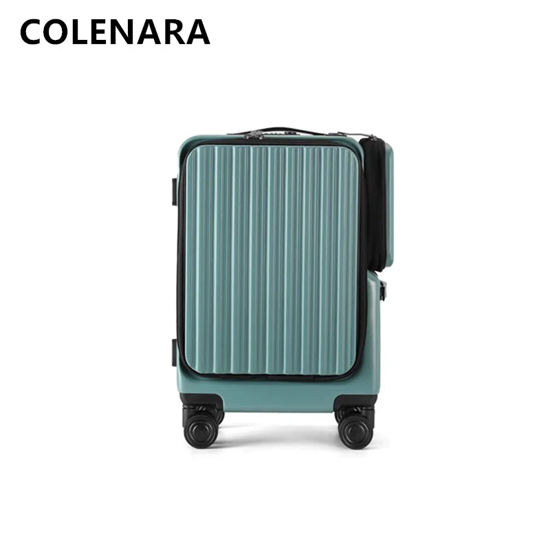 

COLENARA Travel Luggage 20 Inches PC Boarding Box Front Opening Laptop Trolley Case Multi-function USB Charging Suitcase