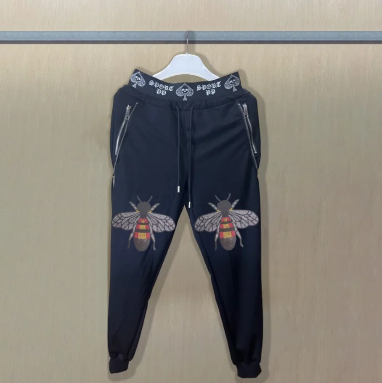 

Breathable Brand Pant Fashionable Men Designer Pants Shiny Rhinestone Men Trousers Soft Rhinestone Sweatpants Casual Drawstring