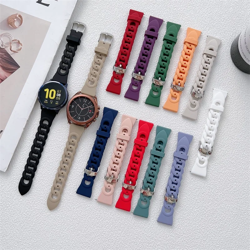 20mm/22mm Band for Samsung Galaxy 6/5/pro/4/Classic/Active 2 40mm 44mm Correa Silicone Air hole bracelet huawei GT 3-2-2e strap