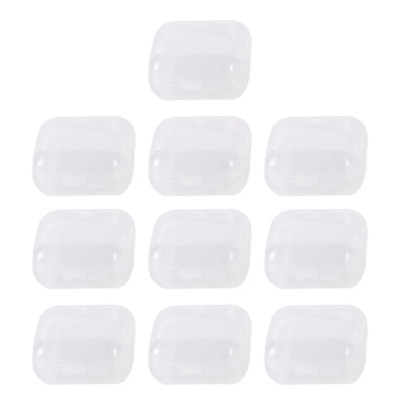 

10Pcs Empty Hinged Boxes for Beads Mini Clear Plastic Storage Containers Box with Hinged Lids Transparent Case