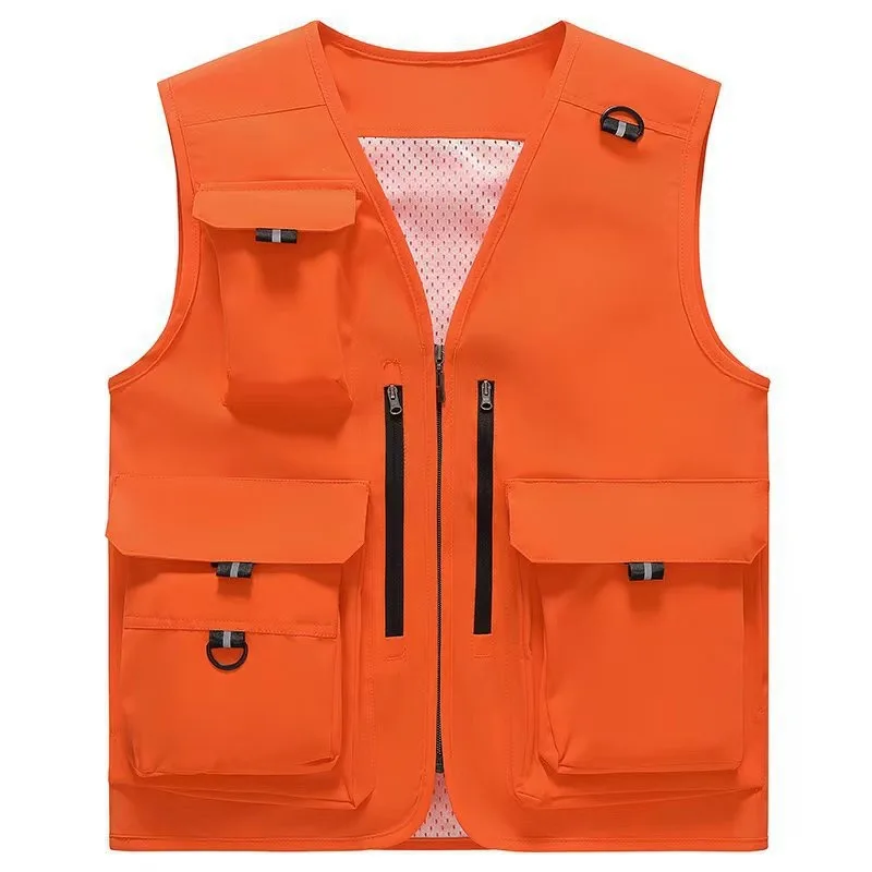 

Loose Fit Vest for Men Multi-Pocket Casual Sleeveless Jacket Lightweight Breathable Outdoor Streetwear