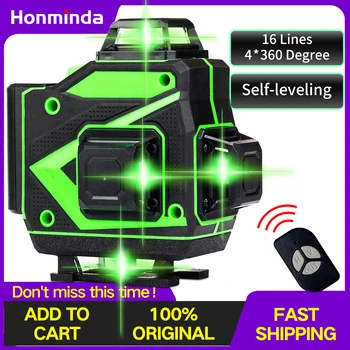 屋内および屋外のレーザーレベル,セルフレベリング16ライン,3Dレーザーレベル360 ° 水平および垂直クロスライン