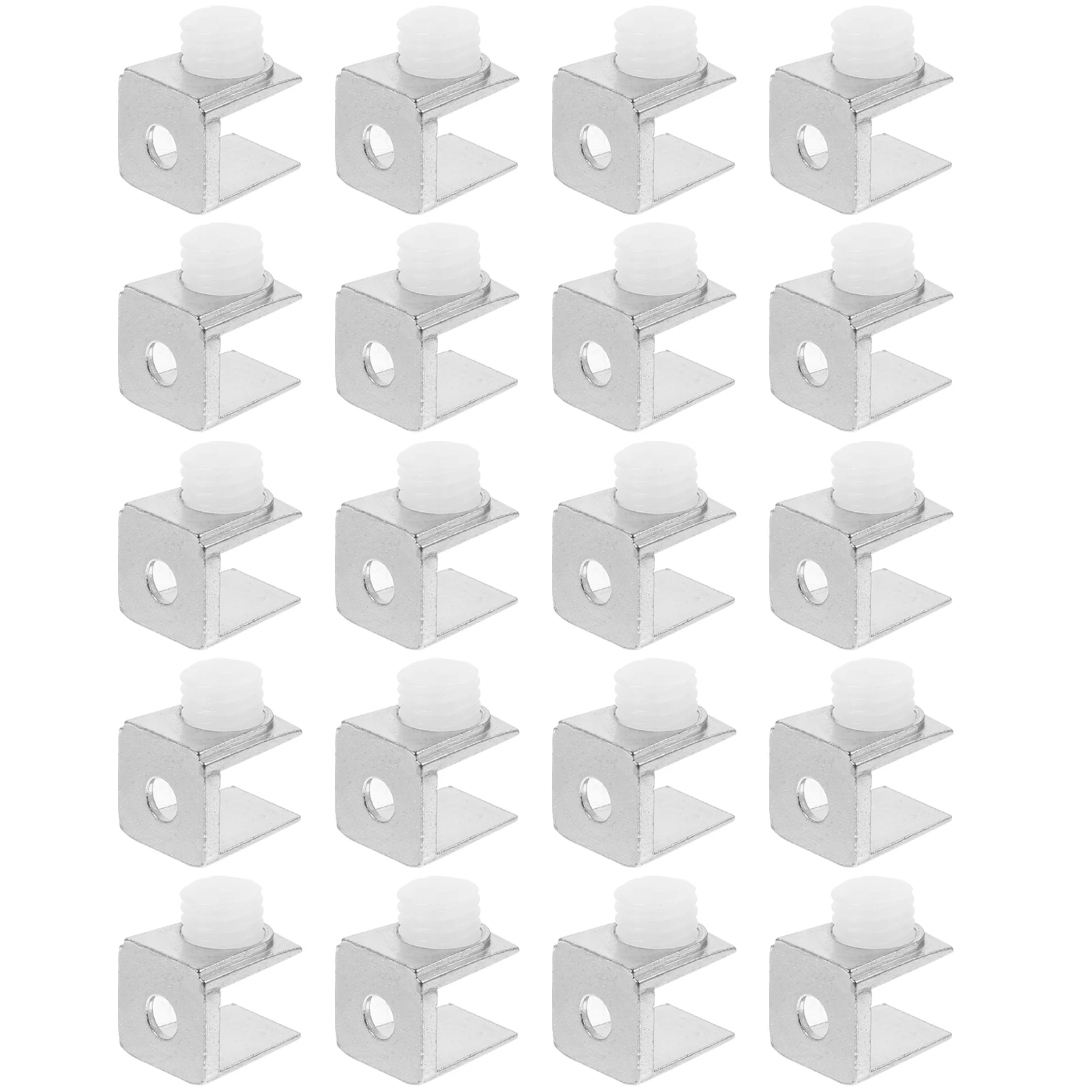 

20pcs Brackets Zinc Alloy Shower Support Mounts Small Clips Glass Shelf Clamps Mirror Hangers Bathroom Hardware Glass Retainer