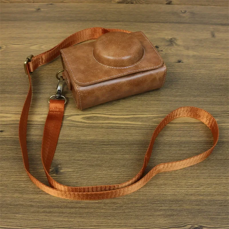 

For Sony ZV-1m2 Digital camera PU leather storage bag with removable shoulder strap zv1f protective case For Canon g7x2 3