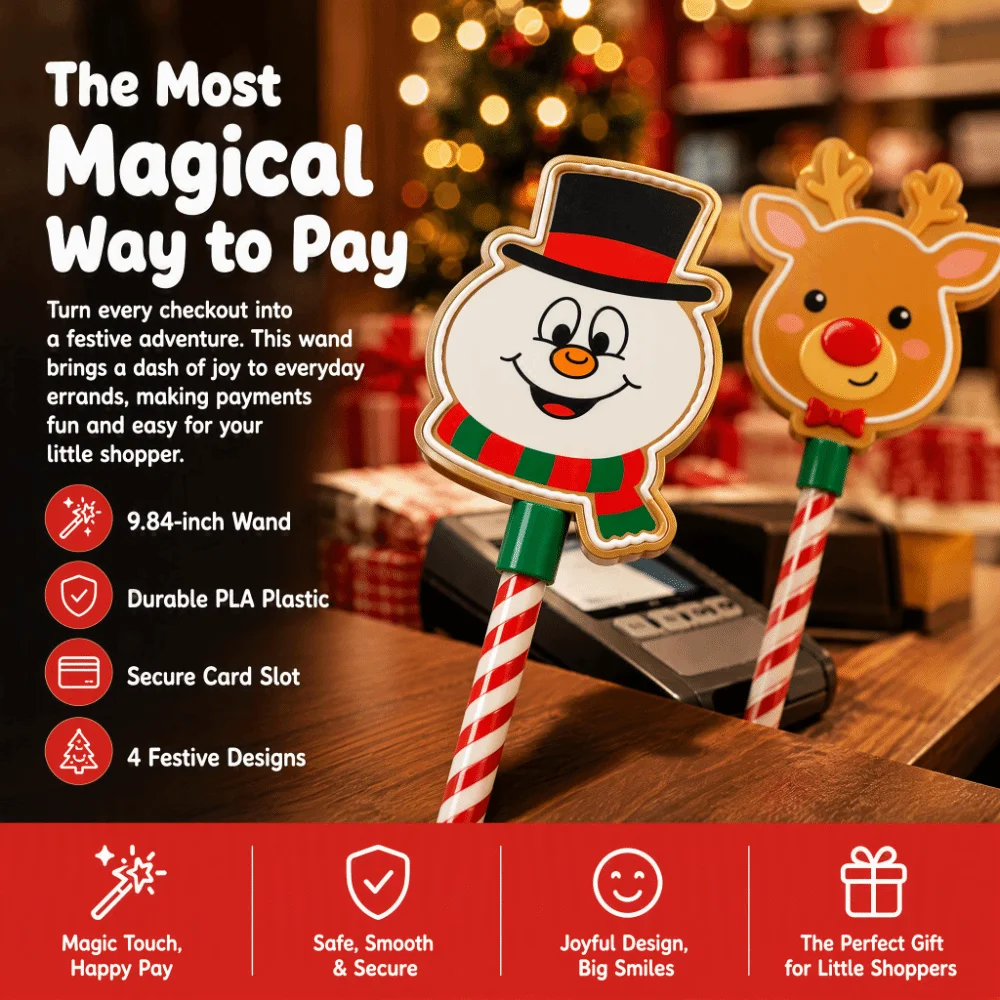 Creative 3D Printed Wand Tap To Pay Lightweight Portable Payment Magic Wand Novelty Contactless Christmas Magic Wand Holder Xmas