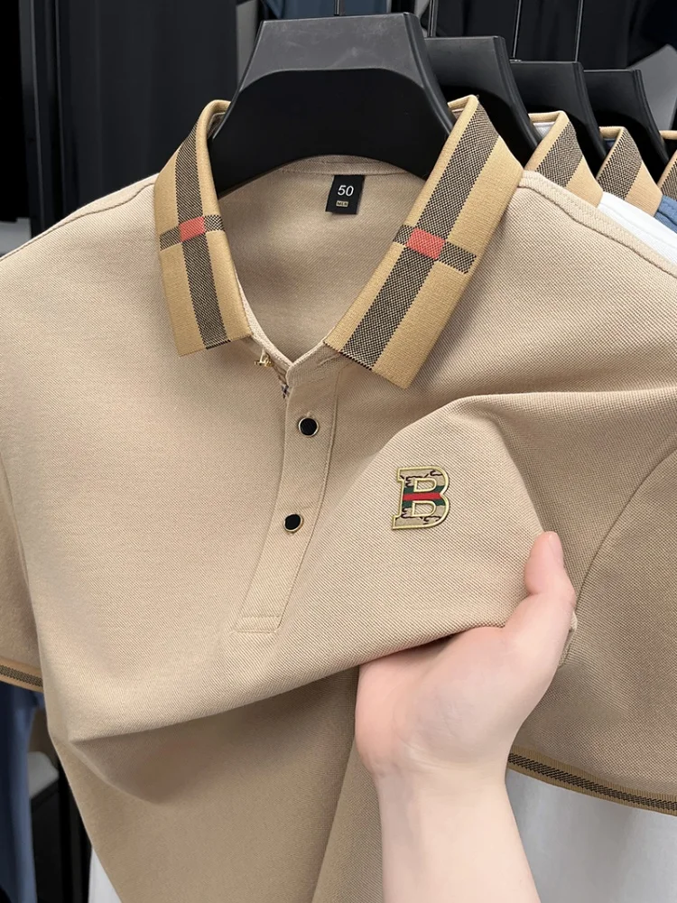 

Summer new high-quality featured lapel embroidered polo shirt short sleeved fashionable lightweight breathable casual top