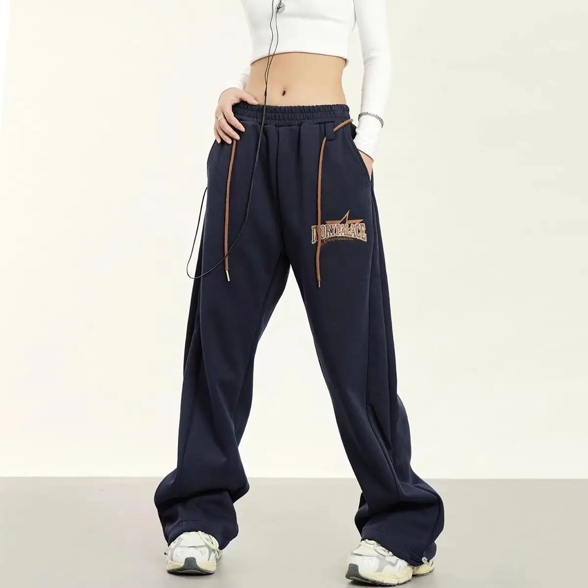 

Vintage Hiphop Pants Summer Men and Women Pant Loose Drawstring Casual Straight Leg Sweatpant Female Joggers Trousers