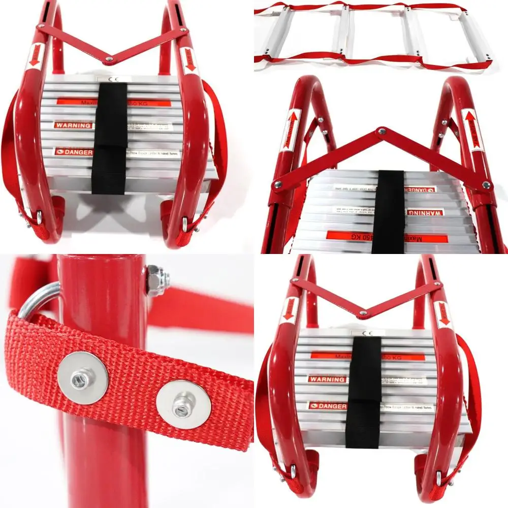 

15-футовая портативная 2-этажная пожарная лестница с противоскользящими ступеньками для взрослых и детей