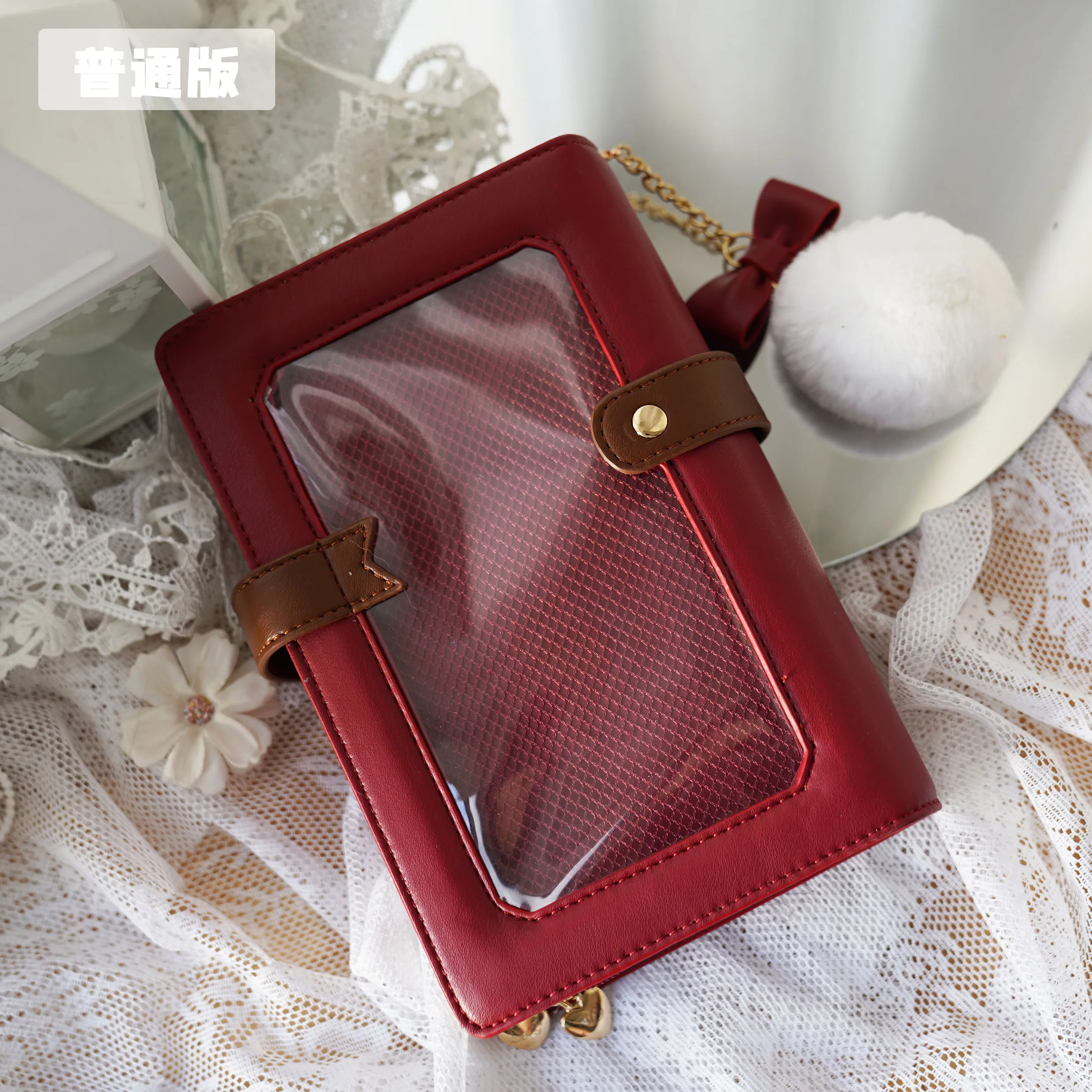 

Japanese Original Cute Bow Diary Pain Card Bags Wallet Women Small Food Quantity Single Shoulder Oblique Span Lta Bag Female