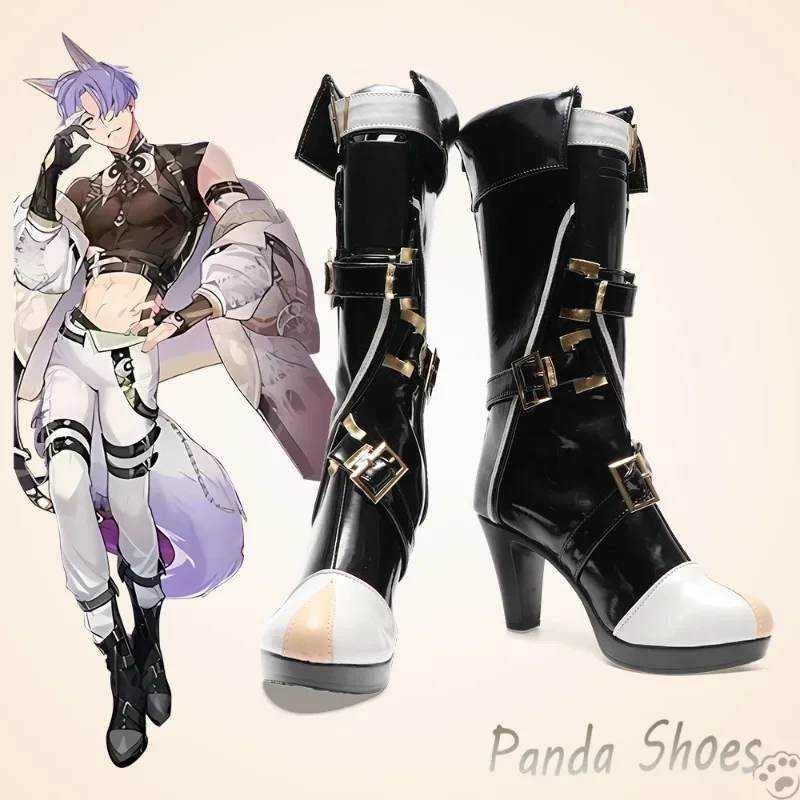 

Kuya Nu Carnival Cosplay Shoes Anime Game Cos Long Black Boots Nu Carnival Kuya Cosplay Costume Prop Shoes for Halloween Party