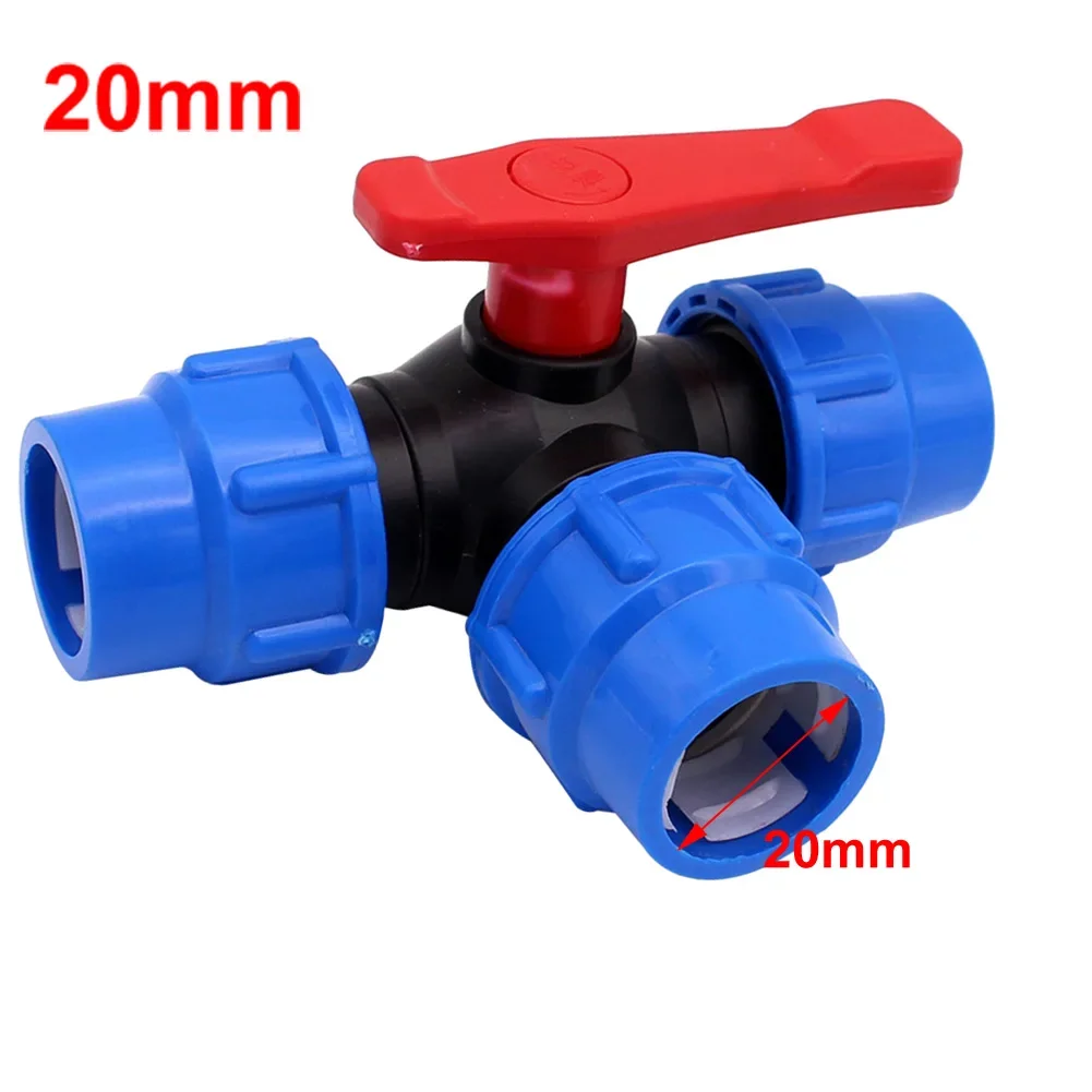 

Accessories Ball Valve PE Pipe Black+Blue PE 3-Way Ball Valve Valve Ball Valve Valve 20/25/32/40/50mm High Quality Practical