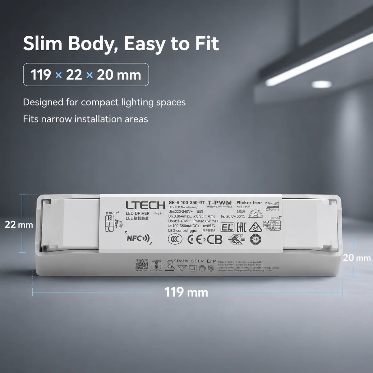LTECH 6W 100mA-450mA  350mA-700mA CC Constant Current Led Triac Driver Lighting Transformer Triac Ultra small LED Power Supply