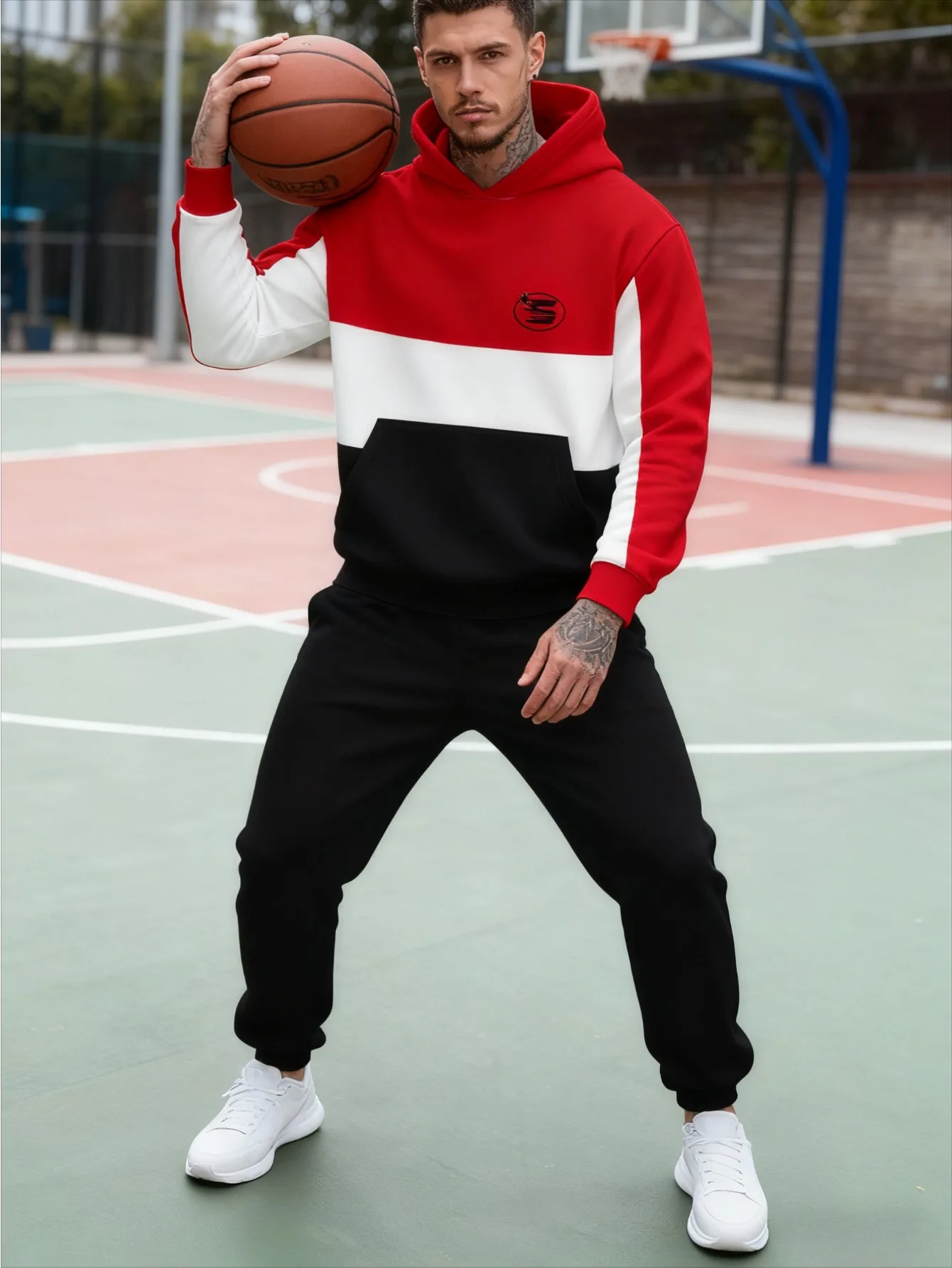 Traje deportivo con capucha y impresión digital para hombres europeos y americanos: tela de sudadera agradable para la piel de alta calidad