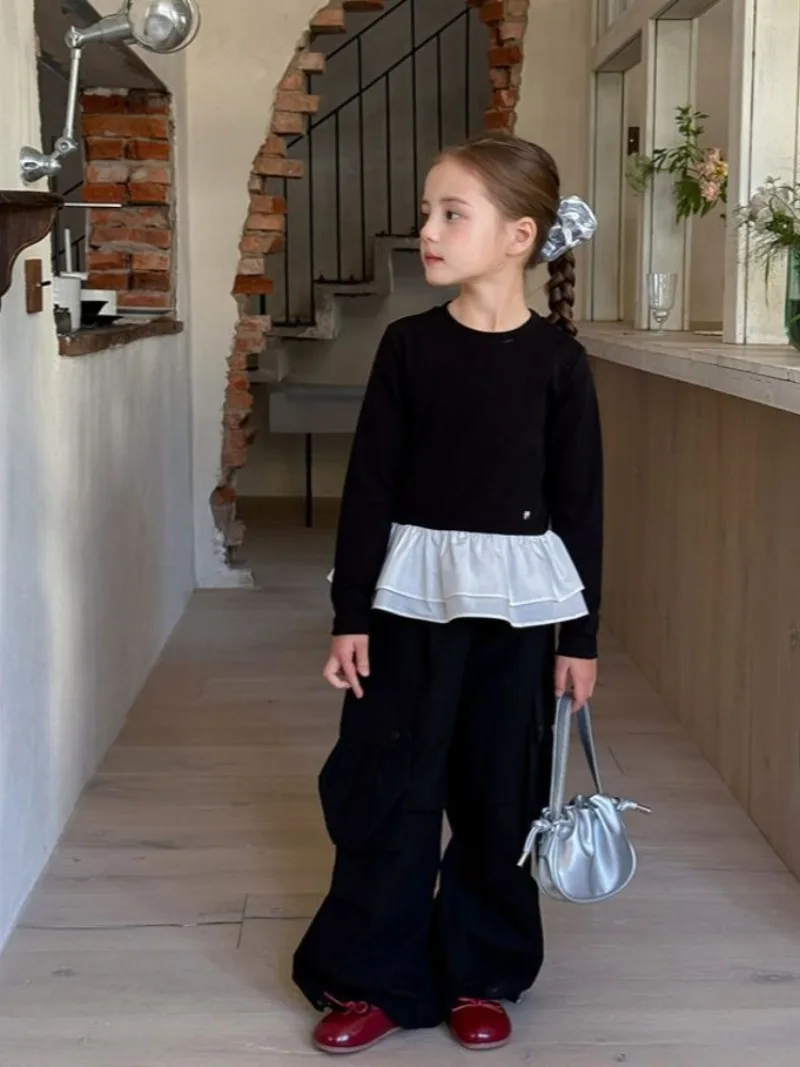Solid Color with Ruffles Children 4 Years Clothing Girl Clothes From 5 6 Kids Children's 7 12 Girls 8 10 11 2025 Spring Autumn 9