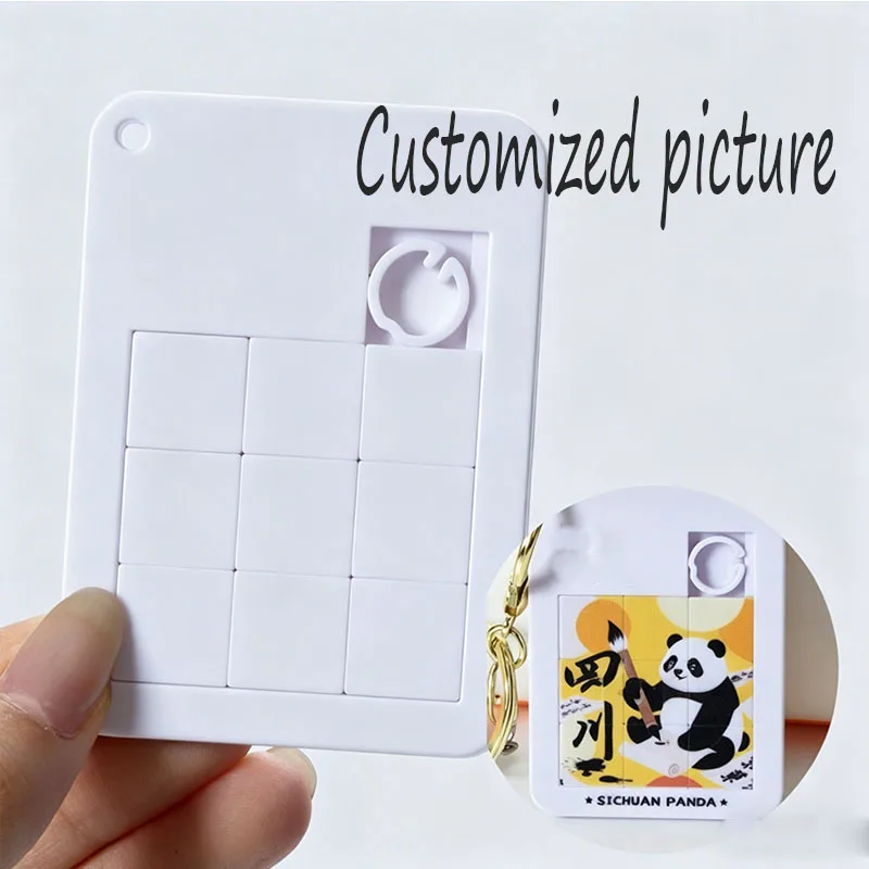 Personalized Photo Puzzle Keychain Customizable Picture Sliding Puzzle Keychain Fun Brain Teaser Toy for Birthday Party Favors