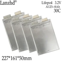 1-10pcs Lifepo4 3.2V 30C High Drain A123 Lipo Battery 8Ah Pouch Cell AMP20M1HD-A For Racing Car Electric Motorcycle 227*161*50mm