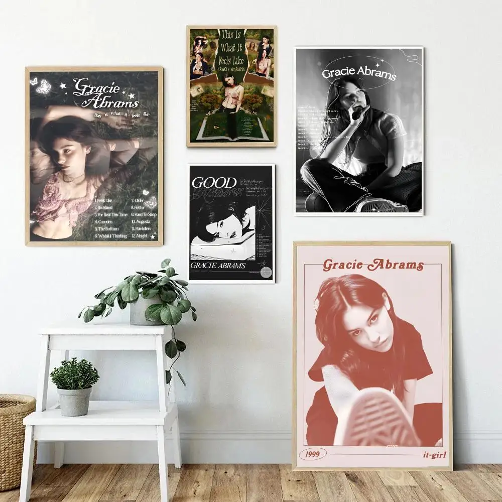 Gwiazda piosenkarka plakat Gracie Abrams klasyczny Vintage plakaty HD wysokiej jakości Retro plakaty na ścianę do dekoracja ścienna do pokoju domu