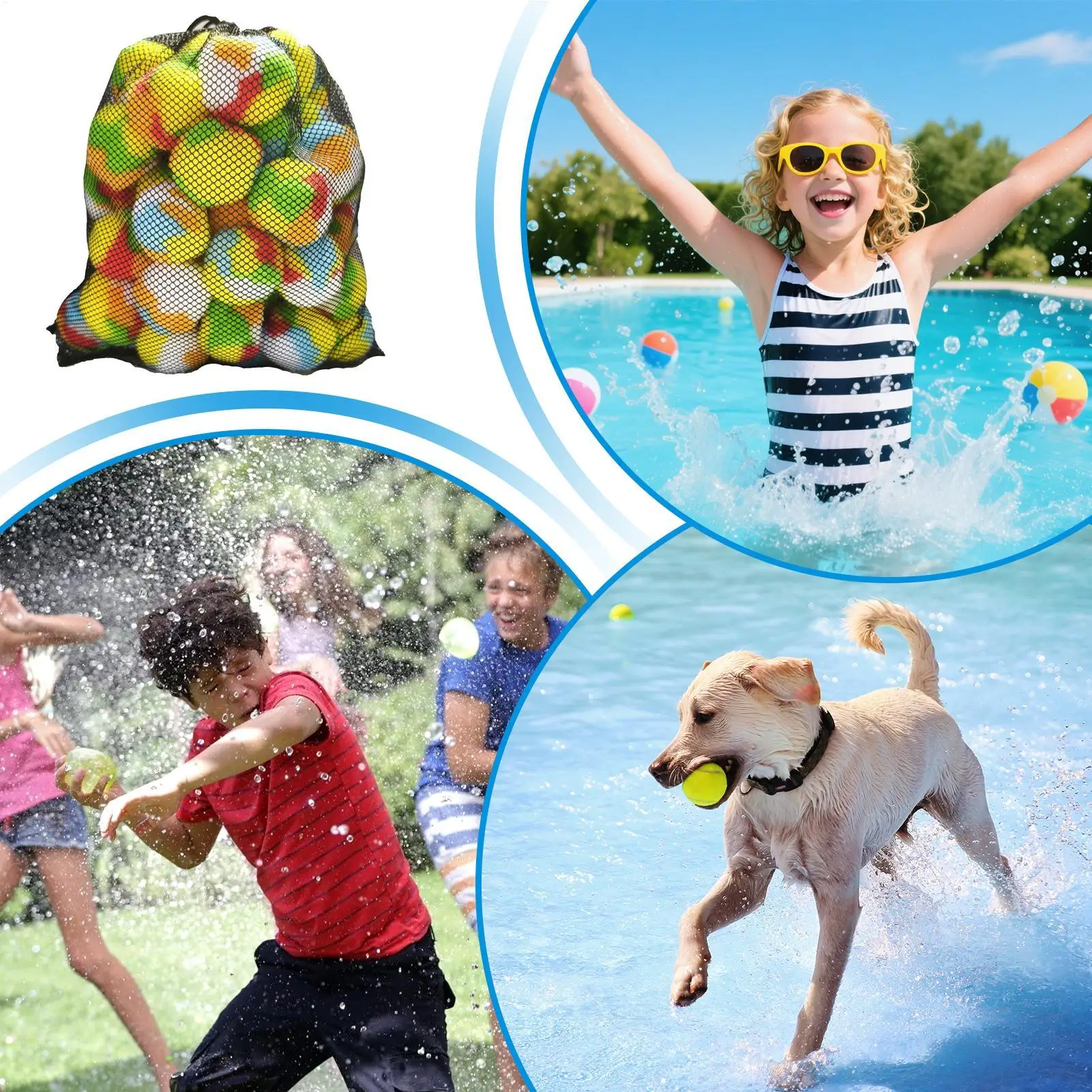 Bolas de água para piscina, 60 peças, balão absorvente de água para meninas, festa de verão, jogo ao ar livre para férias, jardim, quintal, praia