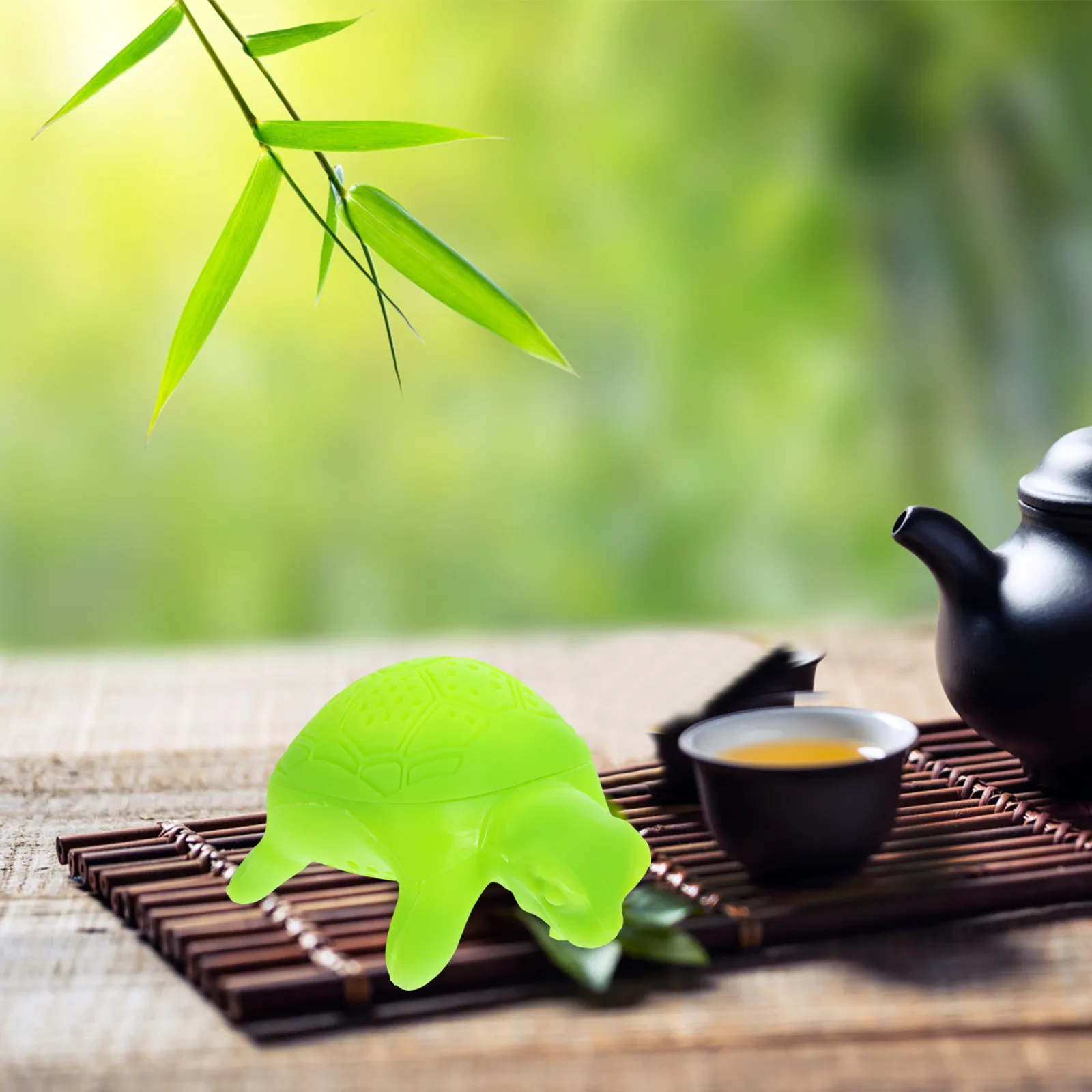 Silicone Turtle Tea Infuser Green Food Grade Silicone Funny Cartoon Loose Leaf Tea Strainer Filter Diffuser Kitchen Tools