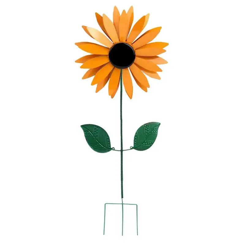 

Metal Rotating Sunflower Wind Spinner Windmill Ornaments Metal Sunflower Art Sculpture Patio Windmill for Lawn Outdoor Garden