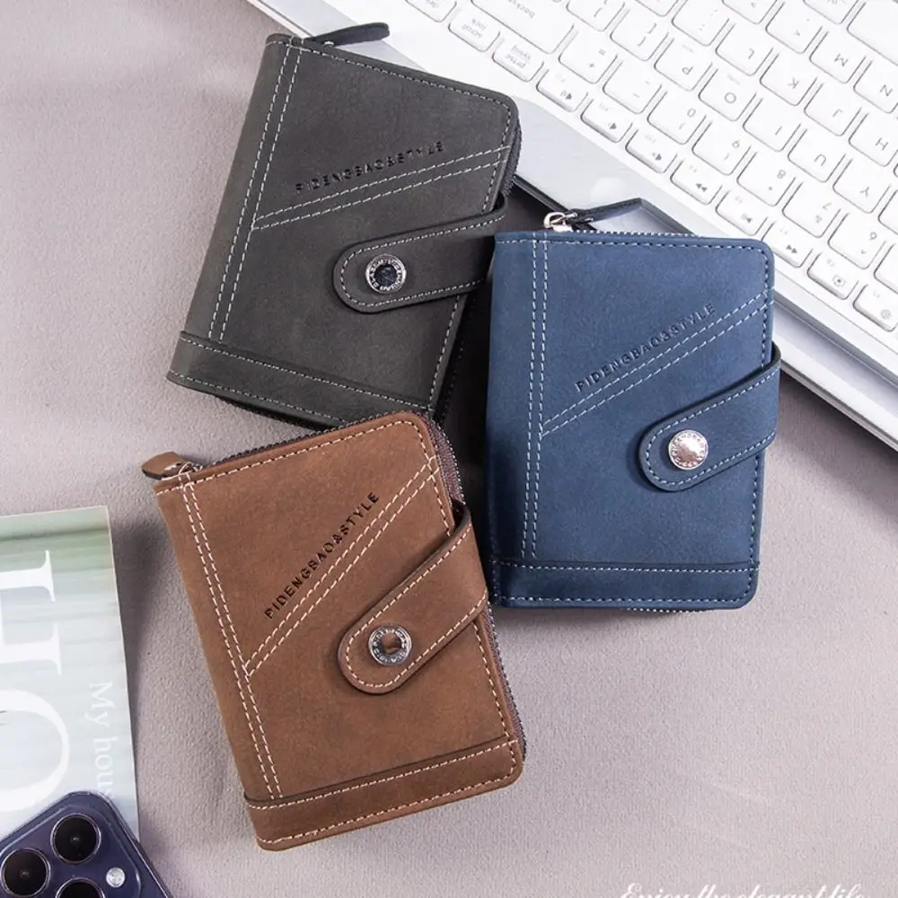 

Fashion PU Leather Men Wallet Soft Zipper Card Bag Multifunctional Large-capacity Clutch Bag