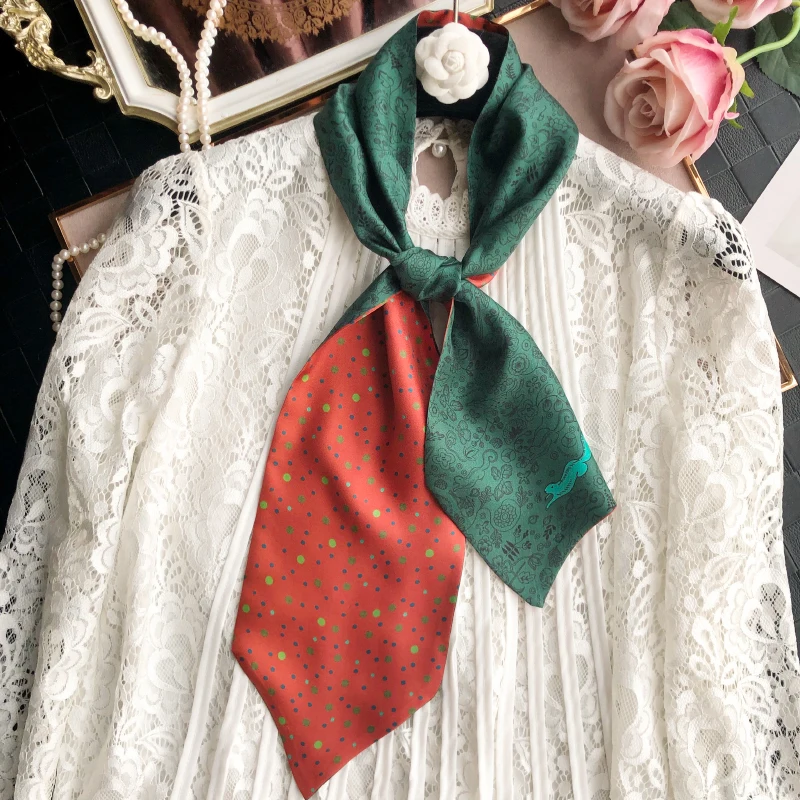 シルクスカーフ-レディース-春秋-薄手-多用途-装飾サッシュ-細ネクタイ-マッチスーツ-両面多機能-4cm-x-20cm