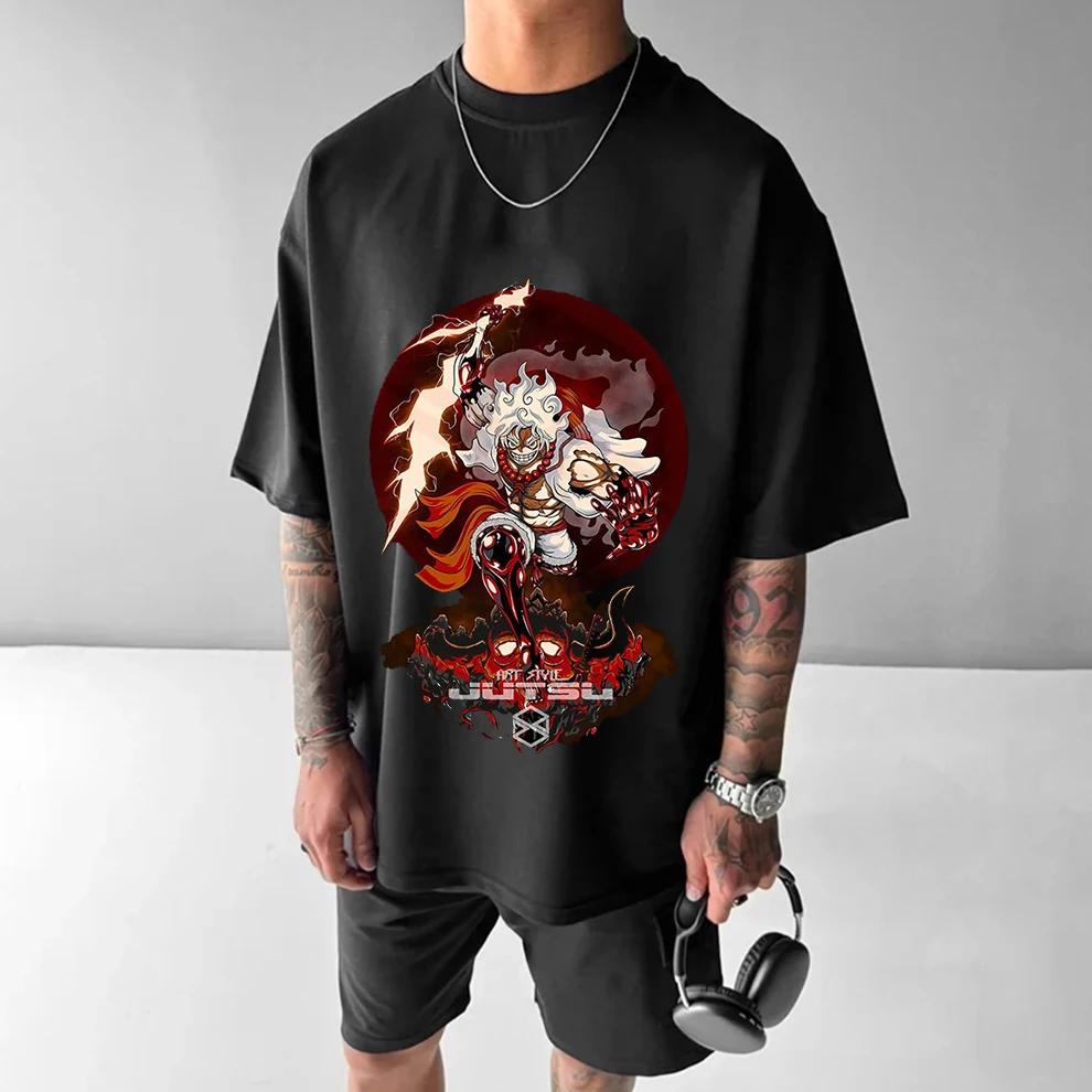 

Men's T Shirt Y2k Clothes Anime One Piece Summer 2025 Streetwear Oversized Cotton Women Short Sleeve Graphic Tee Tops Harajuku