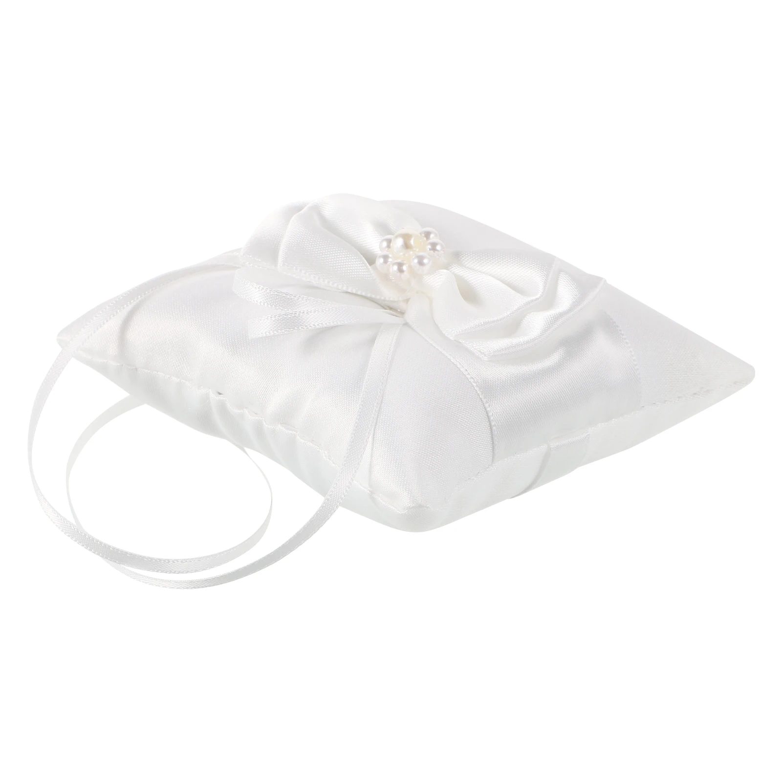 

Wedding Ring Pillow Cushion Holder for Flower Girl Bride Accessories Day European Bowknot Practical Satin Polyester Wedding