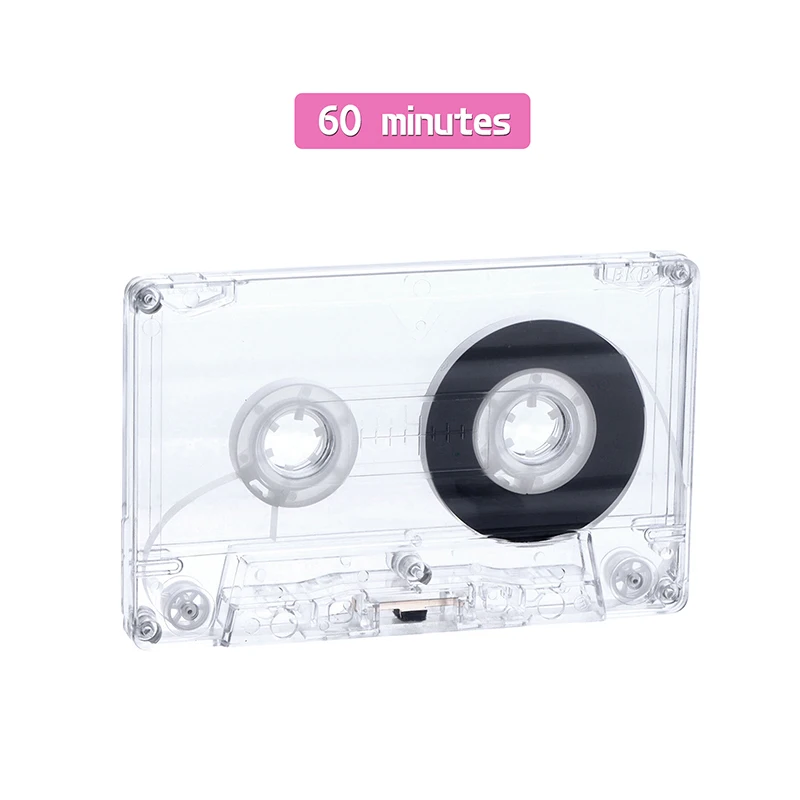 Standard Cassette Color Blank Tape Player With 45/60/90 Minutes Magnetic Audio Tape Clear Storage Box For Speech Music Recording