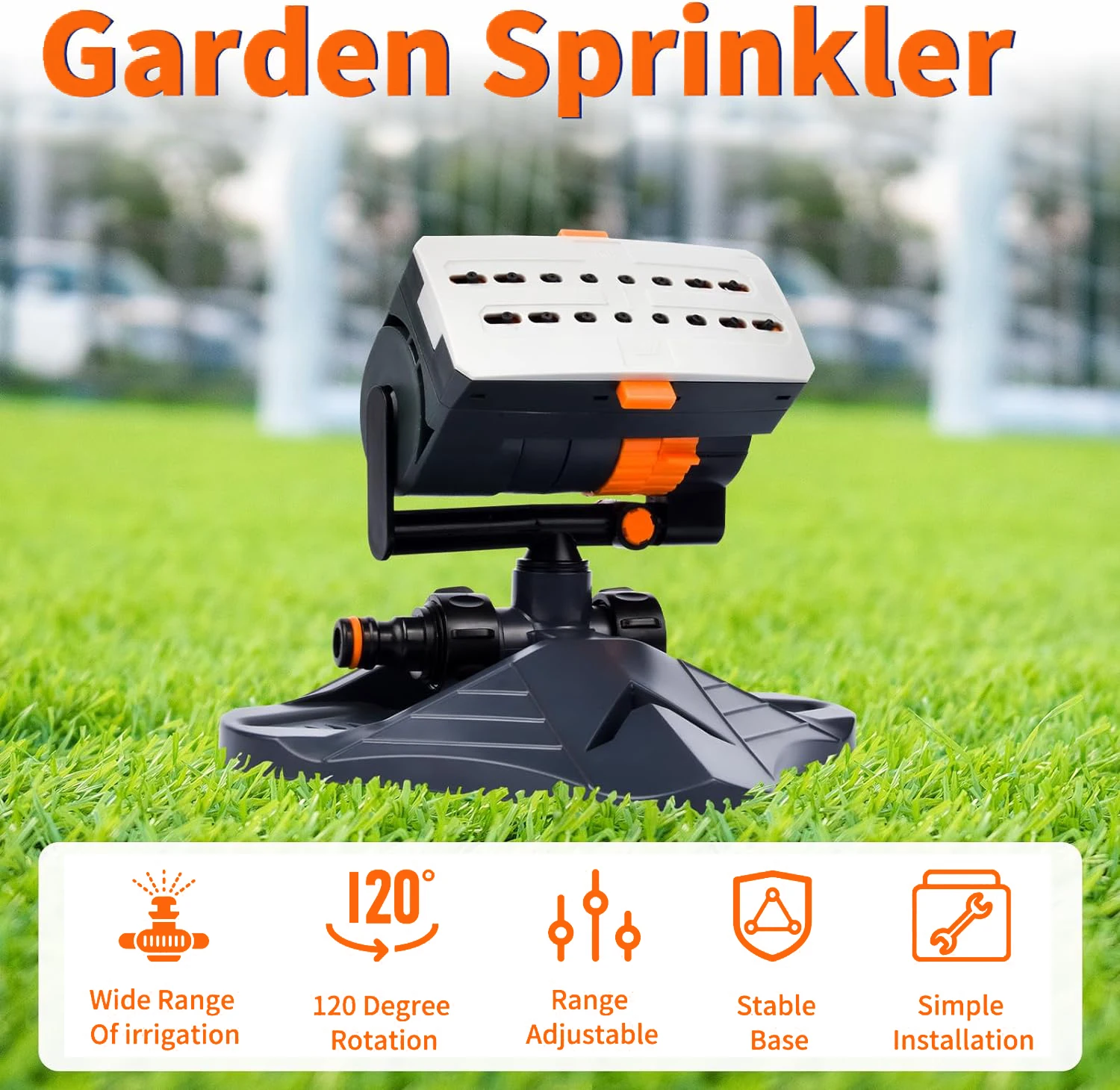 

Garden Oscillating Sprinkler Adjustable Automatic Lawn Watering Sprinkler Garden Lawn Rotary Irrigation System Garden Supplies