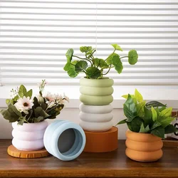 Durable  Mold For Concrete Flower Pot Large Cement Combined Flower Pot Creative Nordic Simple Design Home Decor Can Hydroponic