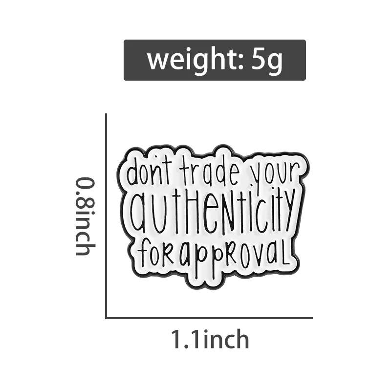 English Sentence Enamel Pin Mental Health Motivation Brooch Lapel Backpack Metallic Badges Fashion Jewelry Gift For Friend