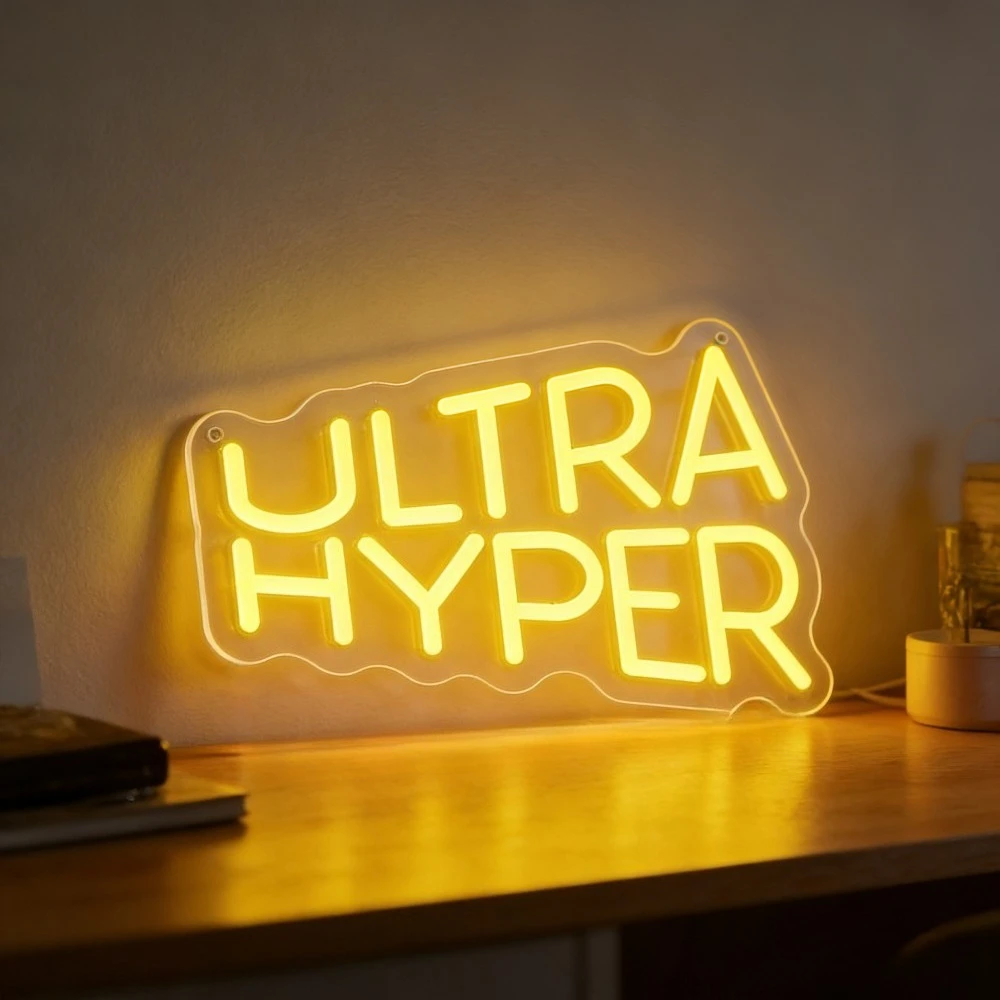 Desk Setup Bedroom - Ultra Hyper Neon Sign LED Wall