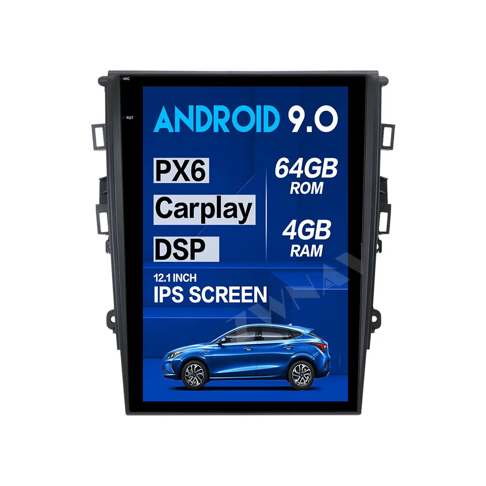 

4 + 64G Te sla Style Экран Android 9.0 Автомобильный мультимедийный плеер для Ford Mondeo Fusion MK5 2013-2019GPS Аудио Радио Стерео головное устройство