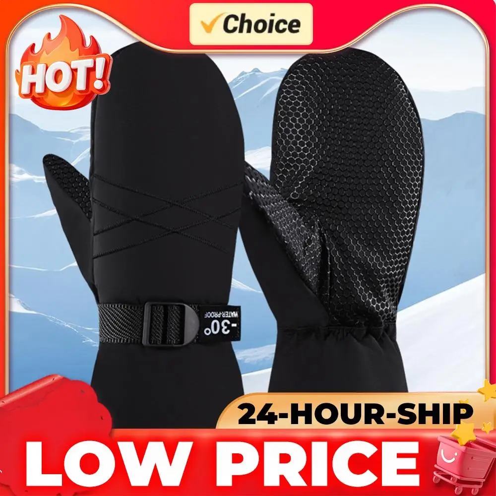 

Лыжные варежки, водонепроницаемые зимние термоперчатки, ветрозащитные перчатки для езды на велосипеде/сноуборде, перчатки для холодной погоды, для езды на велосипеде и катания на лыжах на открытом воздухе