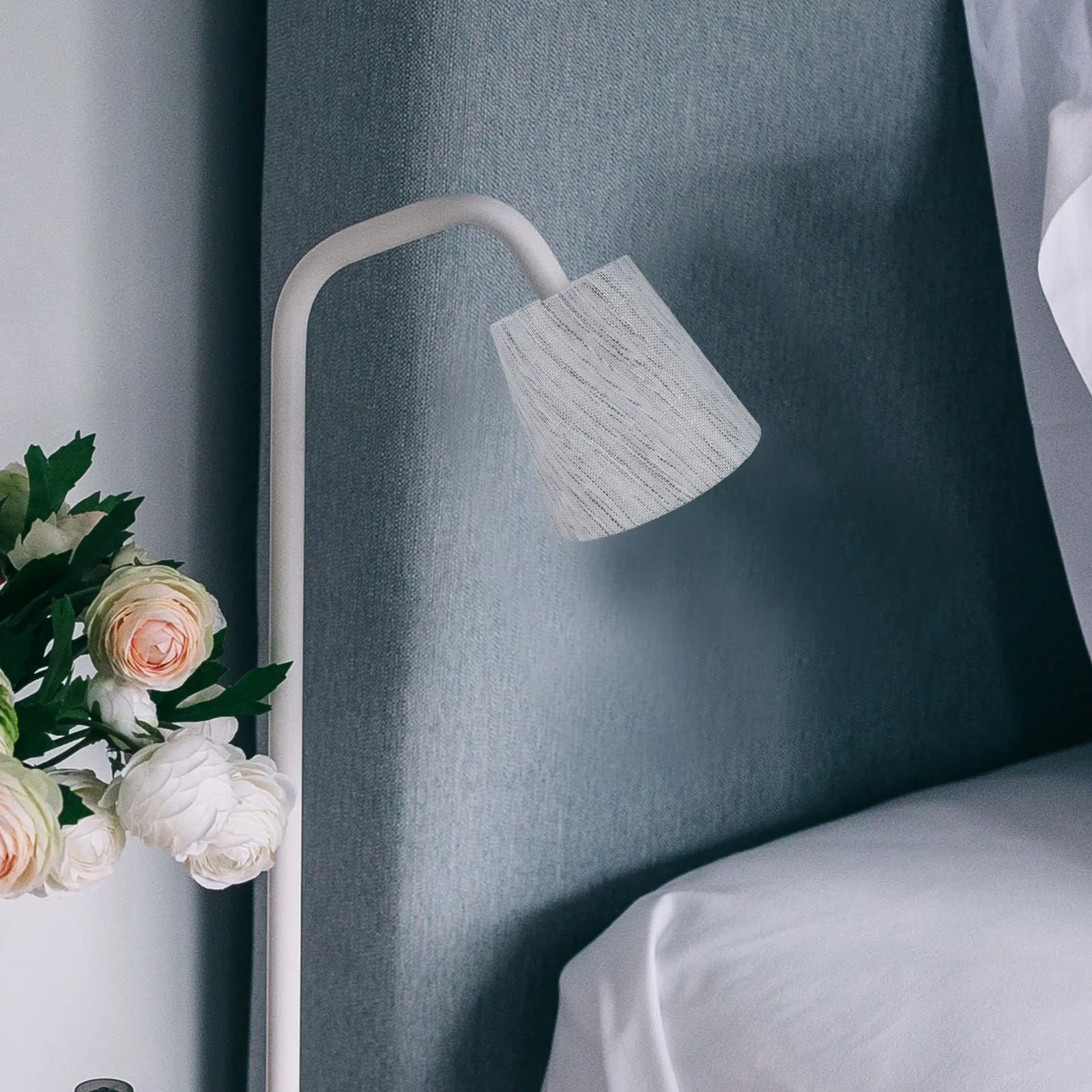 

Small Drum Lampshade Fabric for Chandeliers Compatible with E14 Bulbs Bedroom Living Room Lamp Shade Replacement