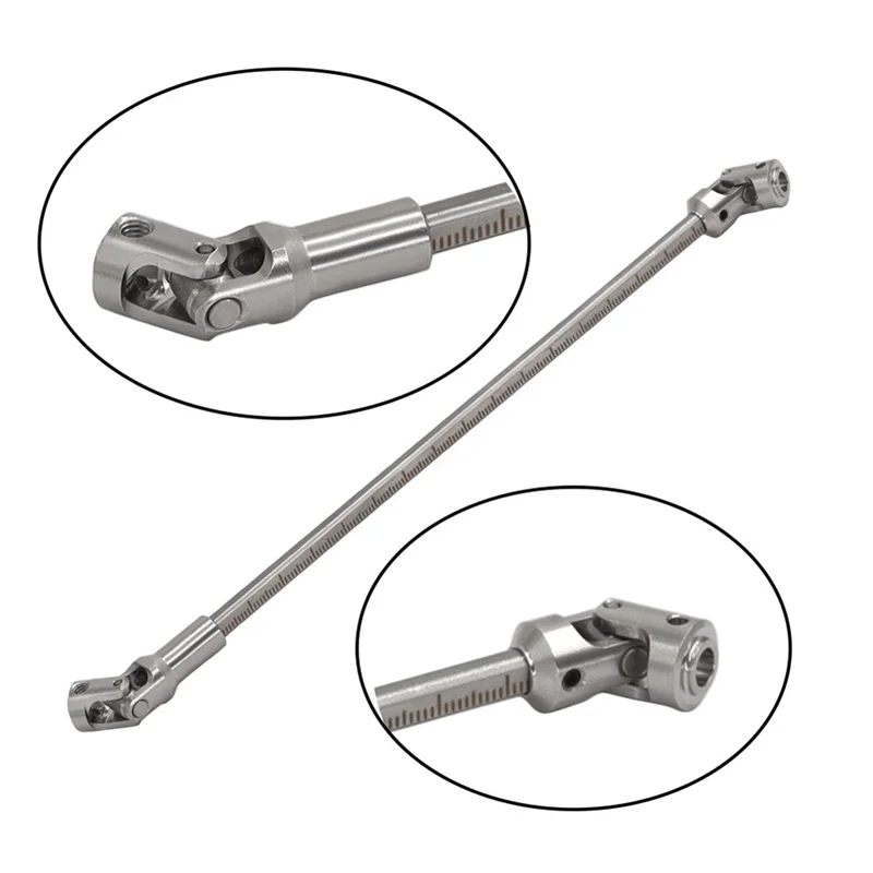 طقم عمود محرك مشترك عالمي من الفولاذ المقاوم للصدأ لـ 1/10 LCG RC الزاحف نوع RC ملحقات ترقية السيارة باللون الفضي