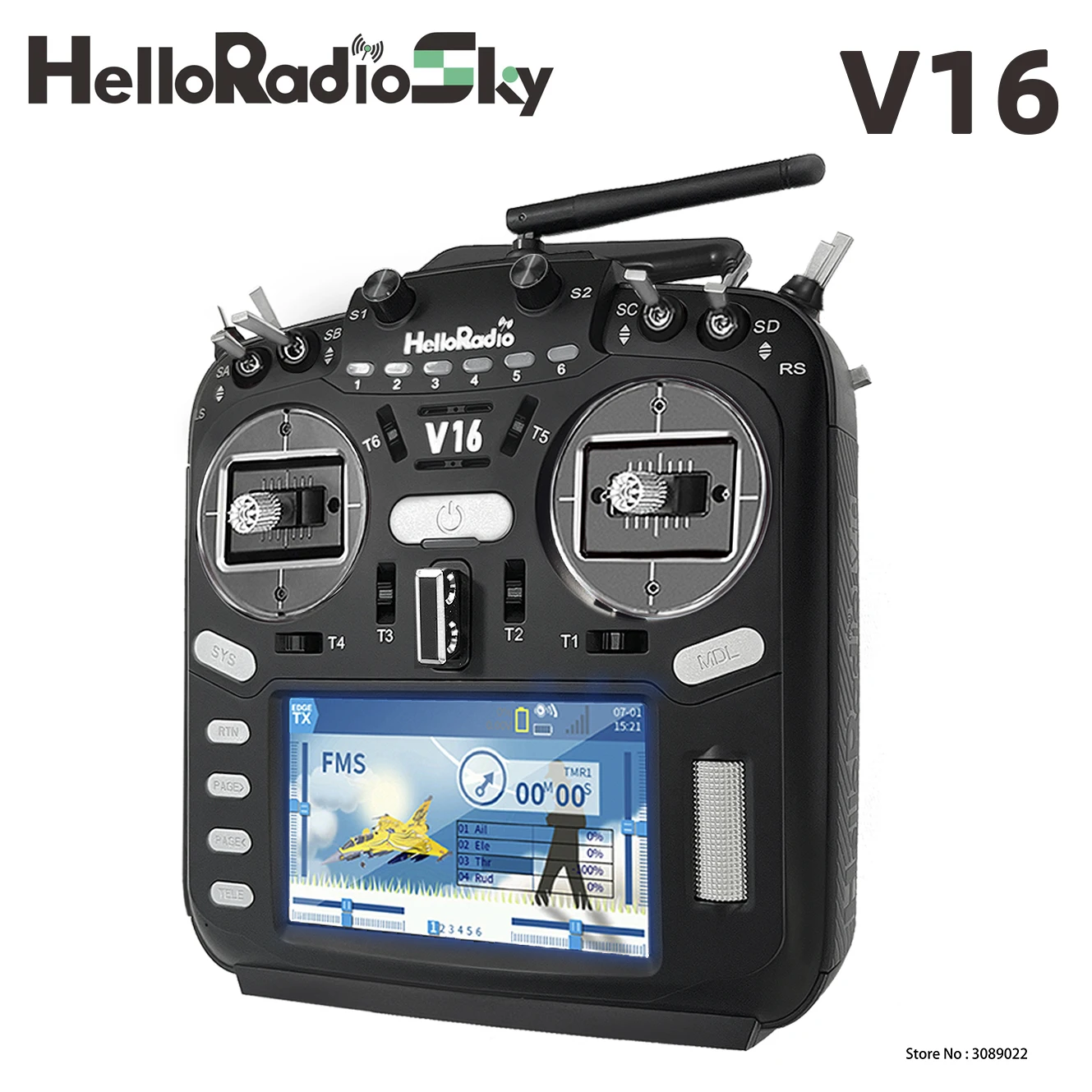 HelloRadio V16 ELRS 4in1 Многопротокольный передатчик Пульт дистанционного управления Поддержка EDGETX OPENTX FPV Высокочастотный головной сенсорный экран