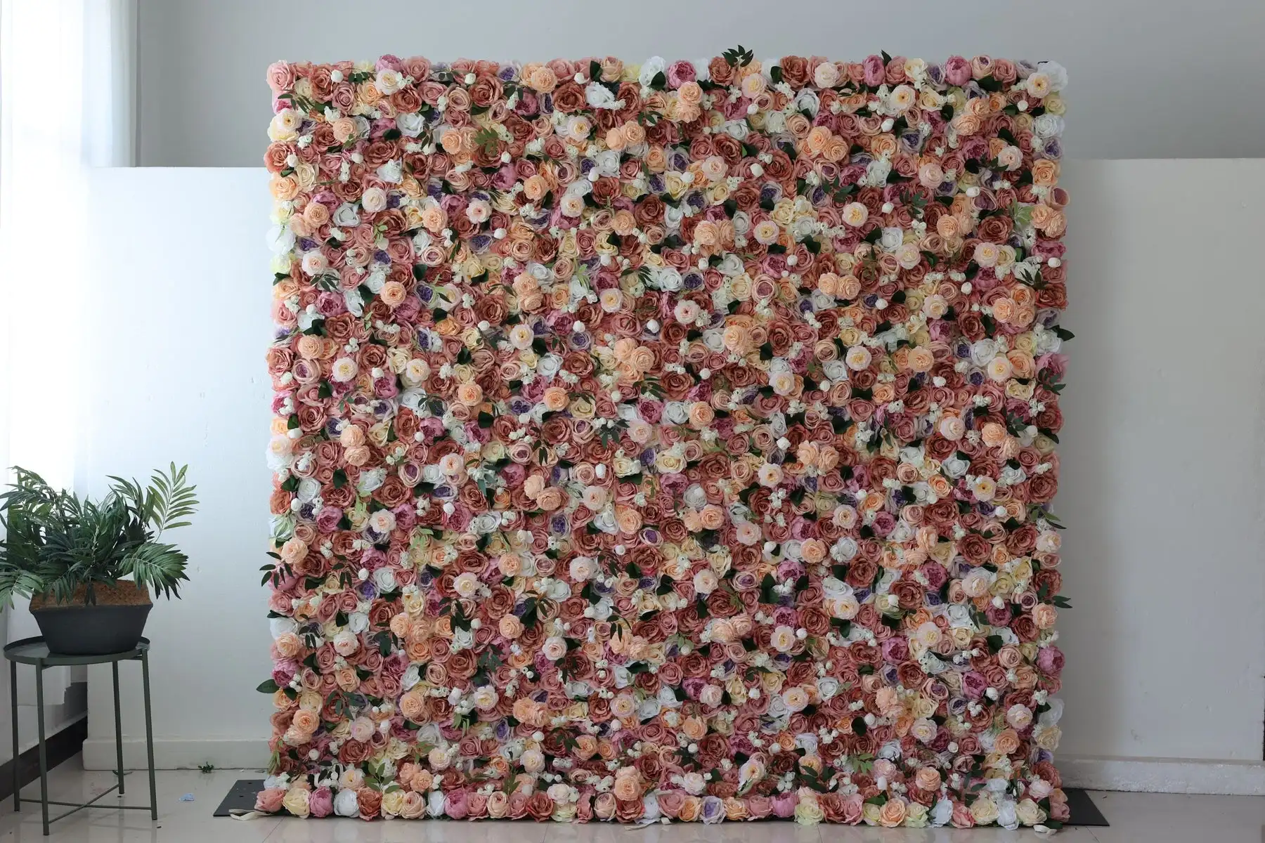 Mixed Flower series Dried Rose White Hydrangea 3D flower wall Wedding Backdrop Decor Outdoor Window Display Event Party Props