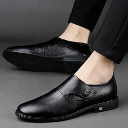 Luxury Mens Leather Shoes High Quality Men's Shoes Pointed Oxford Wedding Leather Men Dress Shoes 2024 Gentleman Office Man Shoe