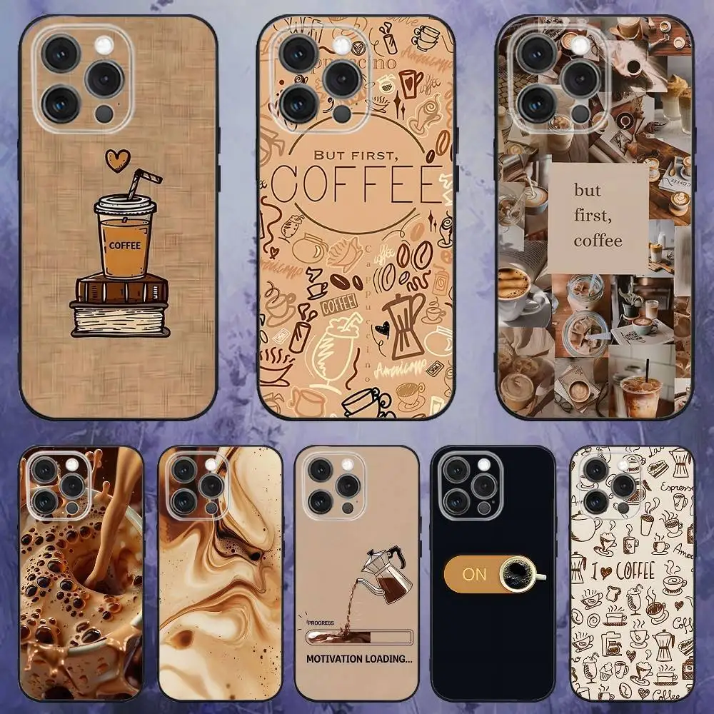 

Coffee Coffee Latte Art Phone Case For iPhone 17,16,15,14,13,12,Pro,Max,Plus,E,SE4,Air,Mini Black Soft Box