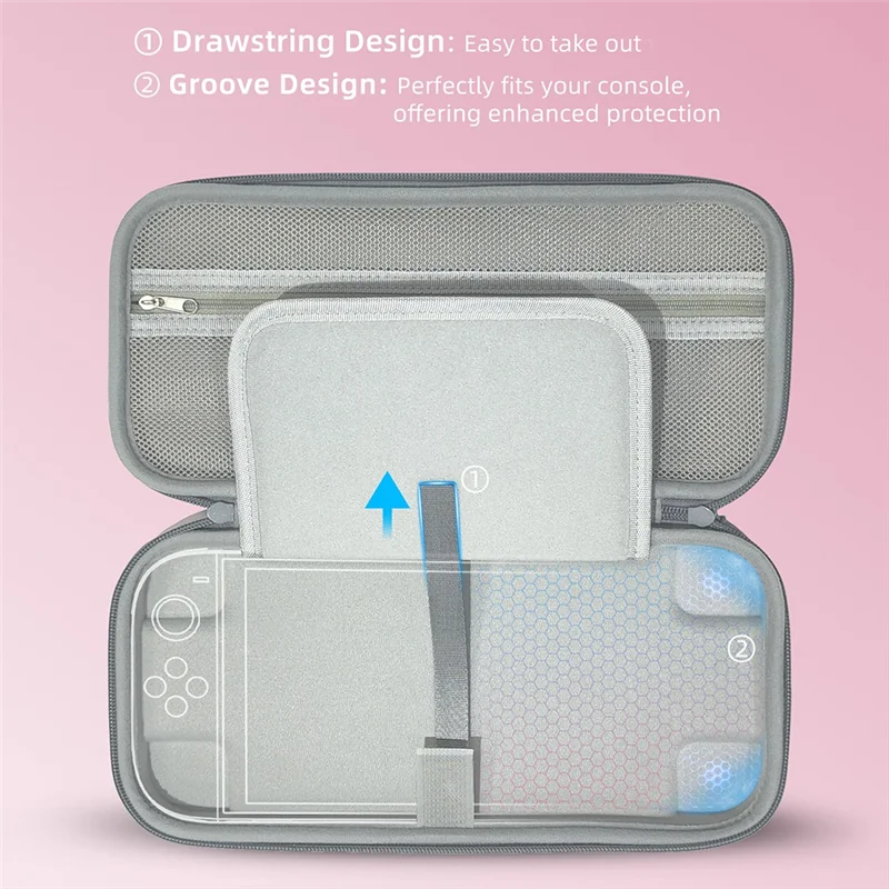 JABS-For Switch 2 حقيبة حمل محمولة خفيفة الوزن ذات غلاف صلب حقيبة سفر حقيبة واقية لوحدة التحكم والملحقات