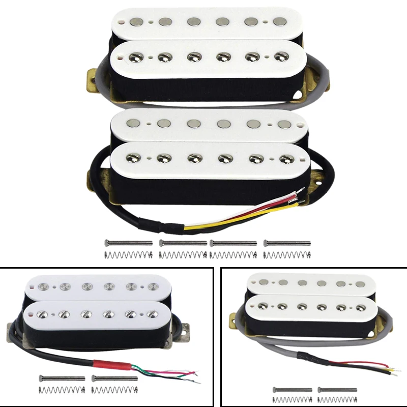 Pastillas Humbucker para guitarra eléctrica, pastilla Alnico V, color blanco