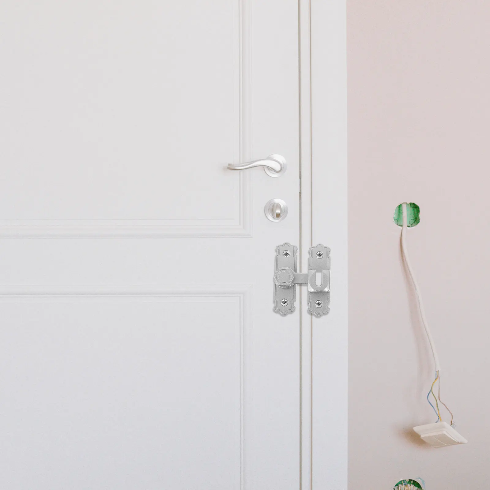 2Pcs Door Latch Bolt Security Lock Sliding Door Interior Privacy Silent Operation Bathroom Cabinet Hardware Modern Grey