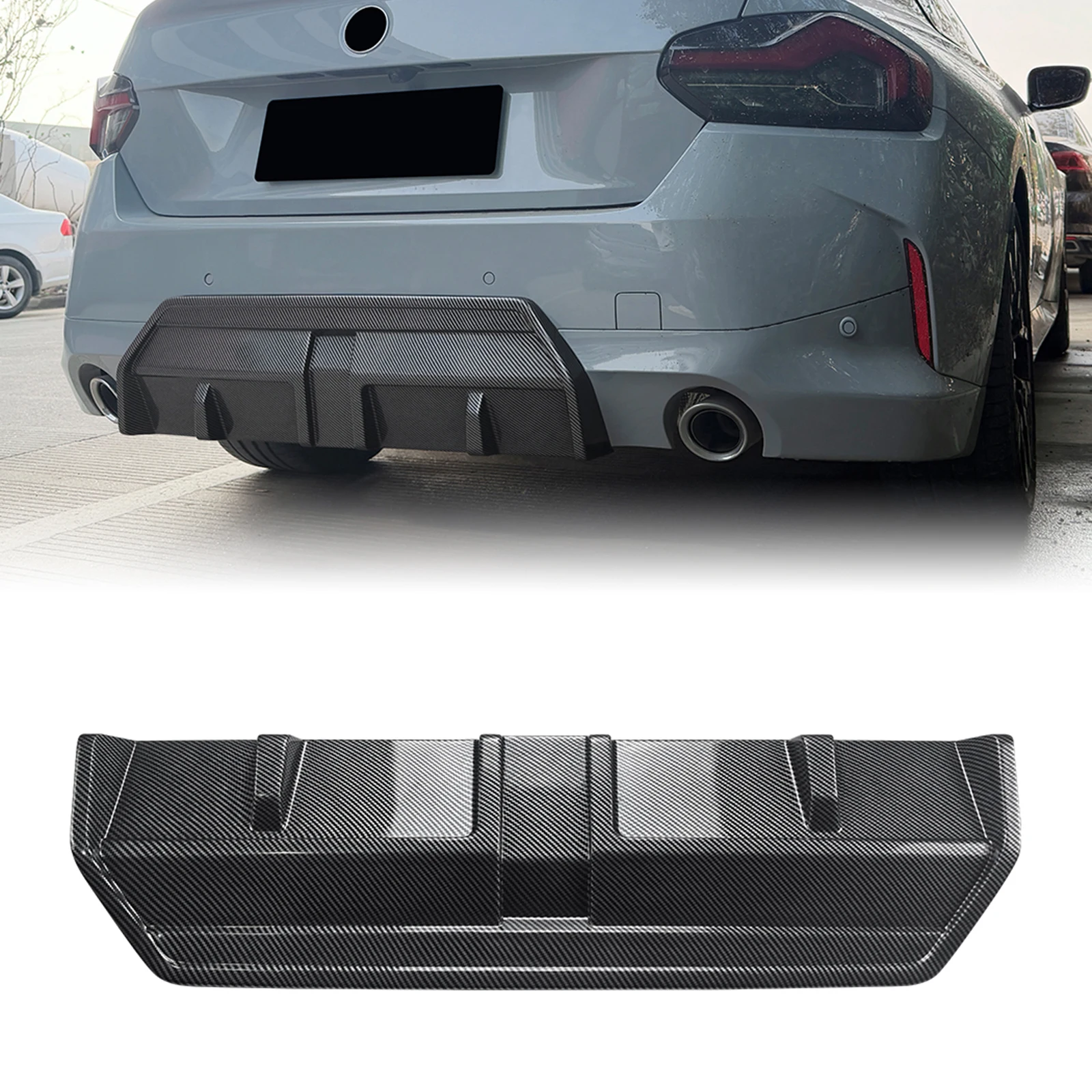 

Lower Boot Rear Bumper Diffuser Lip Splitter Spoiler Guard For BMW 2 Series Coupe G42 220i 230i M240i M Sport 2-Door 2022-2026