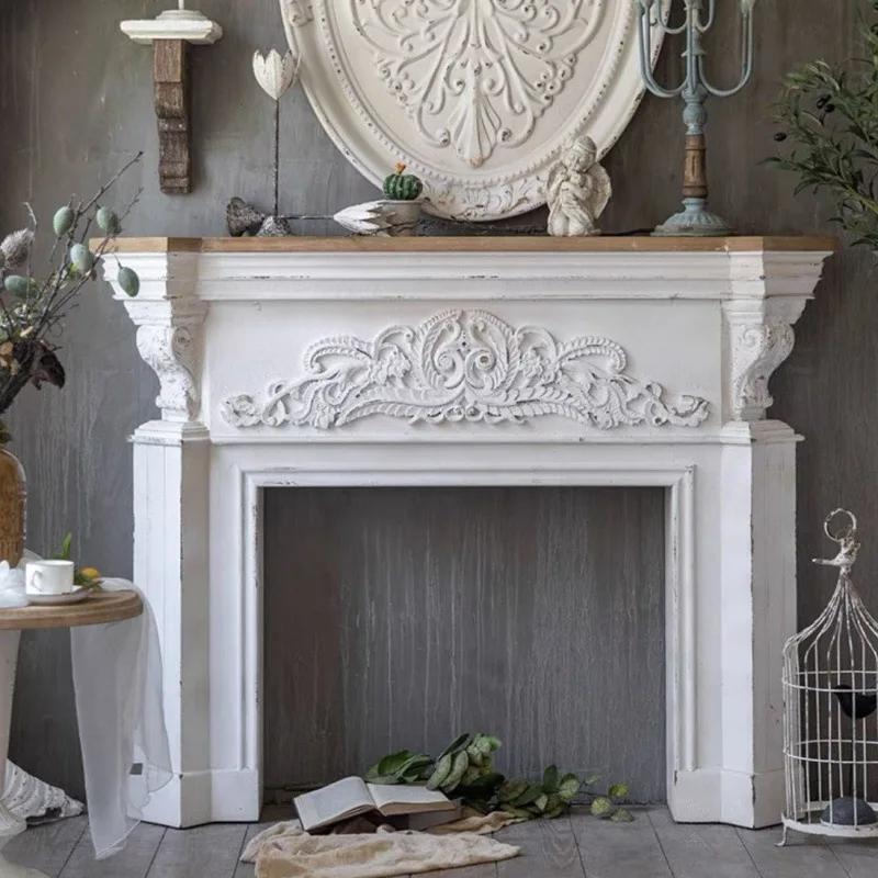 

retro fireplace decoration, villa decorationcabinet, homestay wedding fireplacerack, European-style shooting props