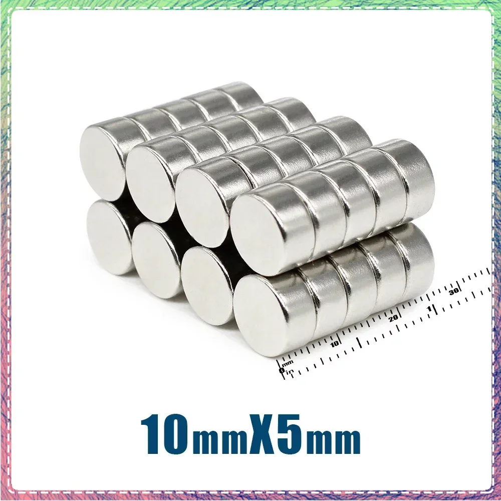 20/50/100PCS 10x5mm Small Round Neodymium Magnet N35 Super Strong Fridge Magnets Disc 10*5mm Magnetic Sheet Fishing Magnet