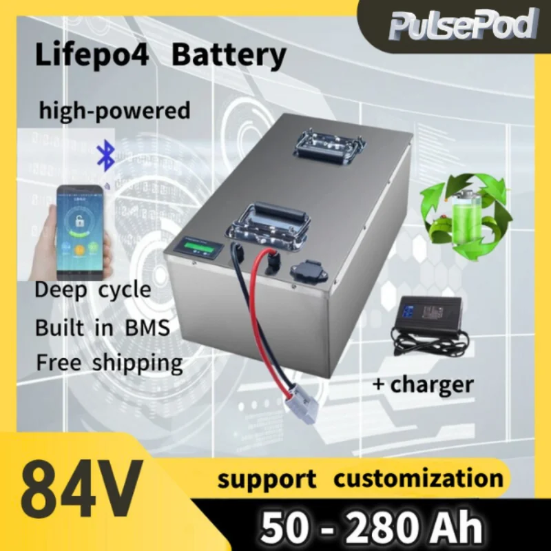 

84V 100Ah 50Ah 85Ah 140Ah 170Ah 200Ah 280Ah Lithium Lifepo4 Battery for 8KW 12KW EV Motorcycle Sightseeing AGV Car,tricycle