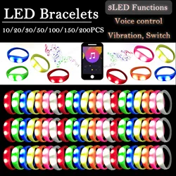 Music & Sound Activated LED Bracelets Light Up Bangle Wristband Glow Bracelets Glow in the Dark Party for Neon Party Concert