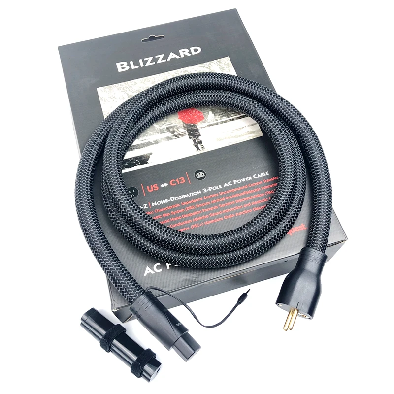 Blizzard High-Purity True-Concentric US /EU Plug HIFI Audio AC Power Cable with 72V Battery